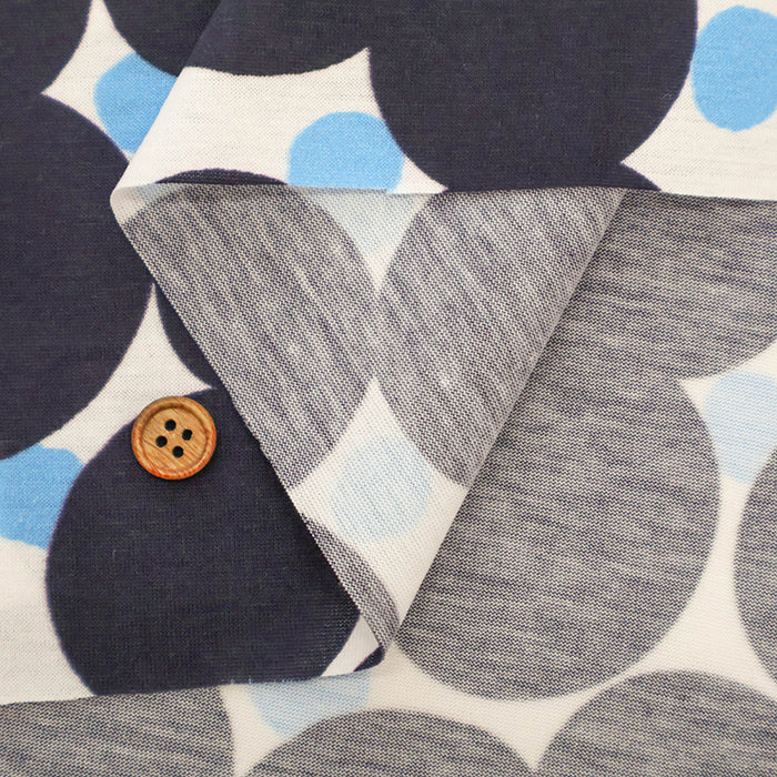 W Mercerized Cotton Jersey Knit Printed Fabric - Dots - nomura tailor