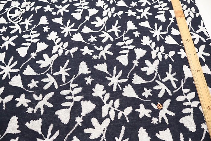 Double-Sided Jacquard Knit Fabric - Flower - nomura tailor