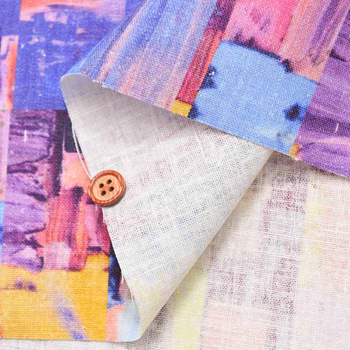 Linen Canvas Printed Fabric Art - nomura tailor