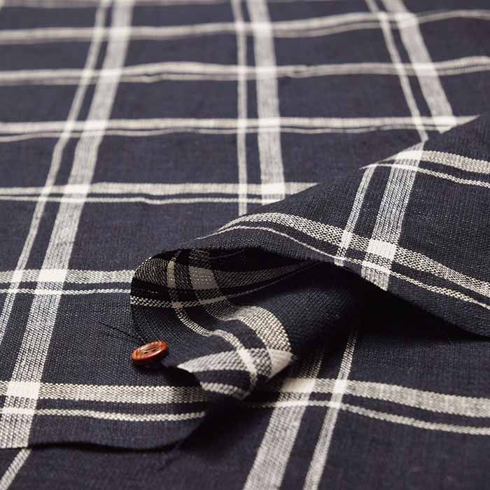 Yarn-dyed linen check fabric - nomura tailor