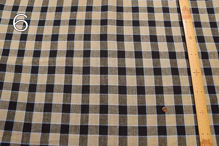 Yarn-dyed linen check fabric - nomura tailor