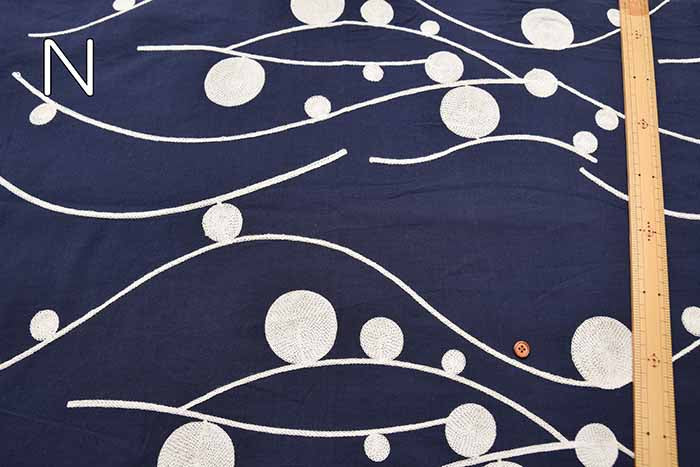 Made in China Slub Cotton Embroidery Fabric Line and Dot - nomura tailor