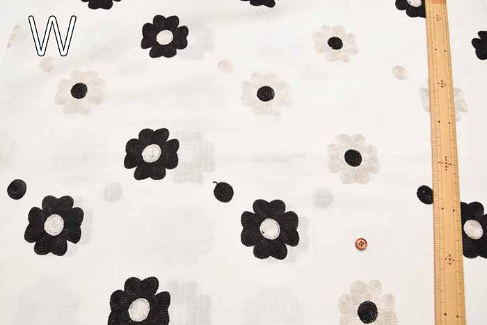 Made in China Slub Cotton Embroidery Fabric - Simple Flower - nomura tailor