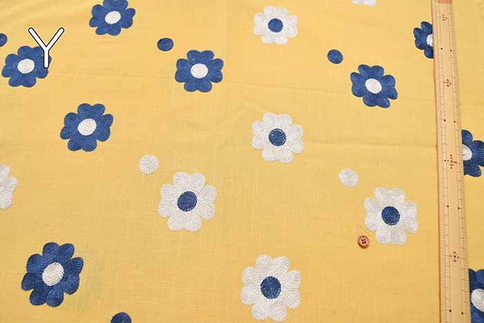 Made in China Slub Cotton Embroidery Fabric - Simple Flower - nomura tailor