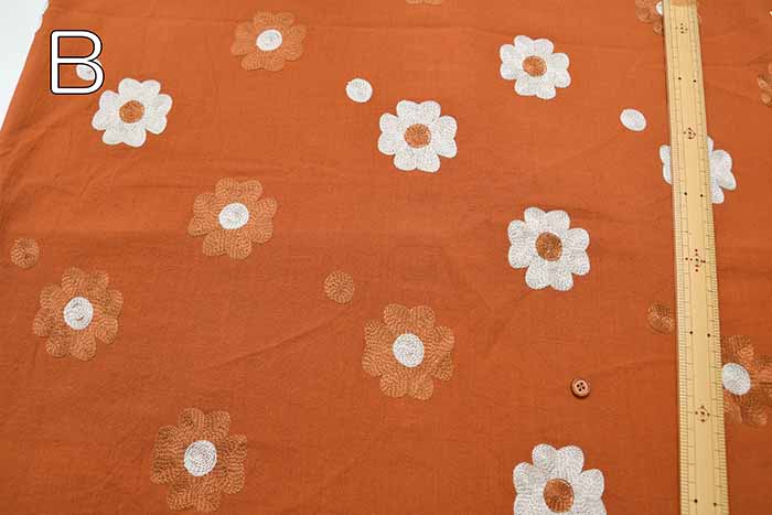 Made in China Slub Cotton Embroidery Fabric - Simple Flower - nomura tailor