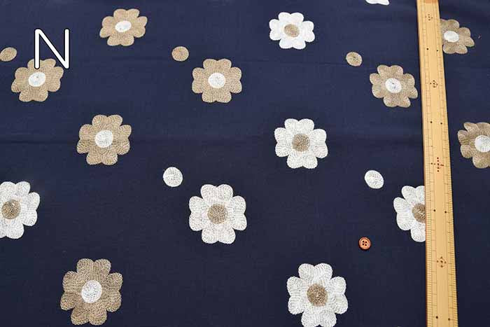 Made in China Slub Cotton Embroidery Fabric - Simple Flower - nomura tailor