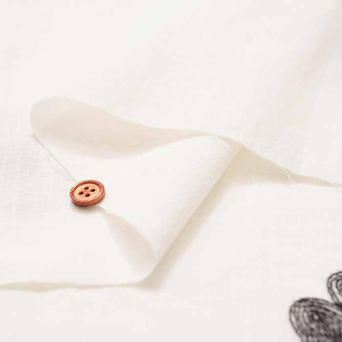 Made in China Slub Cotton Embroidery Fabric - Simple Flower - nomura tailor