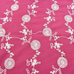 Made in China Slub cotton embroidery fabric Simple Flower - nomura tailor