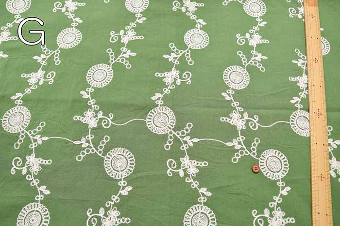 Made in China Slub cotton embroidery fabric Simple Flower - nomura tailor