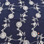 Made in China Slub cotton embroidery fabric Simple Flower - nomura tailor