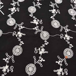 Made in China Slub cotton embroidery fabric Simple Flower - nomura tailor