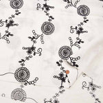 Made in China Slub cotton embroidery fabric Simple Flower - nomura tailor