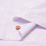 Cotton yarn-dyed gingham embroidery fabric Random dots - nomura tailor