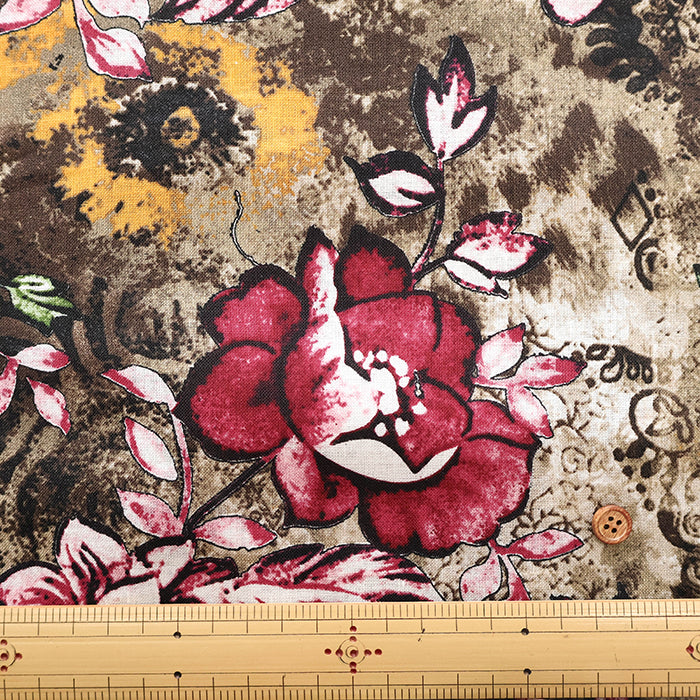 Made in China Linen Printed Fabric - Flower - nomura tailor