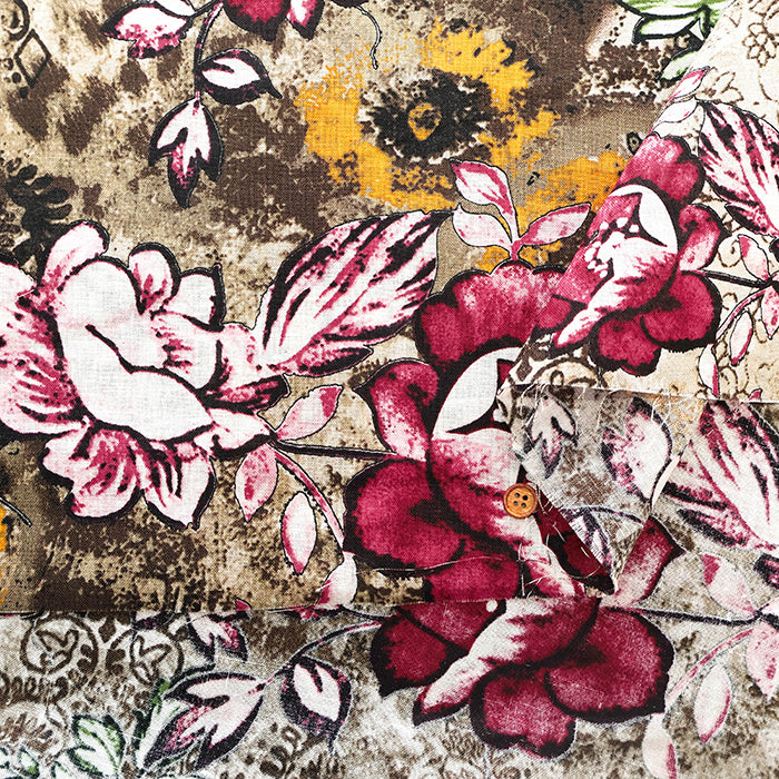 Made in China Linen Printed Fabric - Flower - nomura tailor