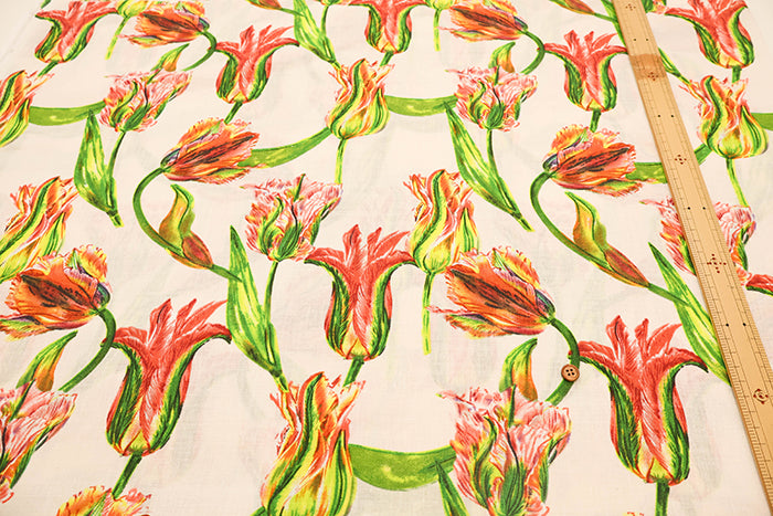 Made in China Linen Printed Fabric - Flower - nomura tailor