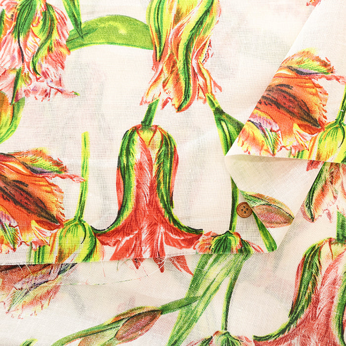 Made in China Linen Printed Fabric - Flower - nomura tailor