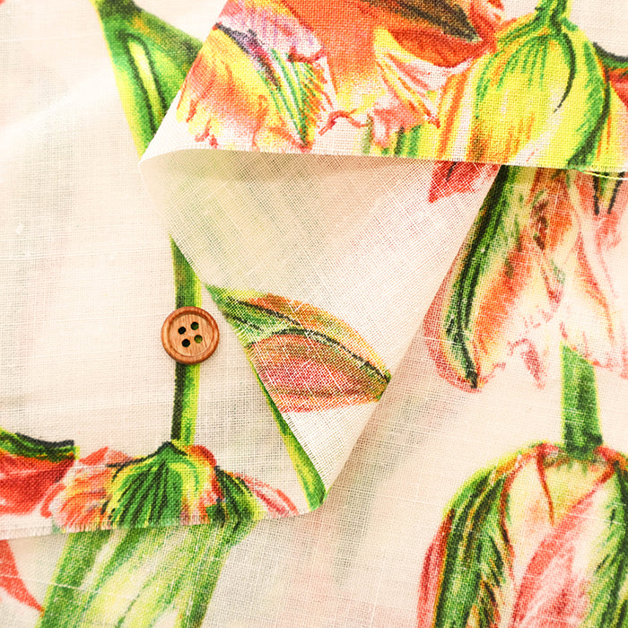 Made in China Linen Printed Fabric - Flower - nomura tailor
