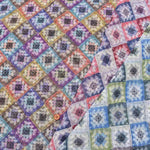 Polyester shadow check printed fabric Crochet knit - nomura tailor