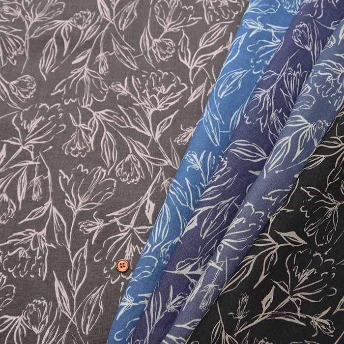 Angel soft 60 linen printed fabric Flower - nomura tailor
