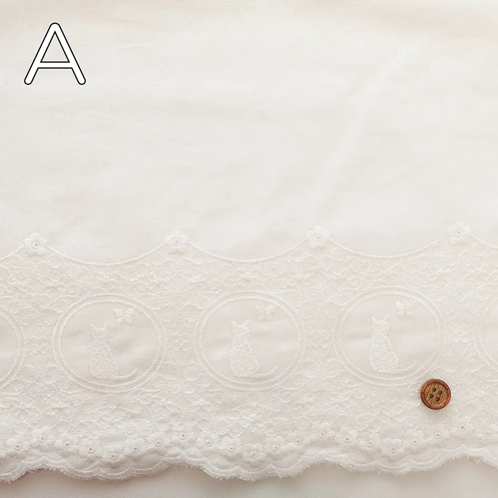 Made in China Cotton Cambric Scallop Lace Fabric -Cat - nomura tailor