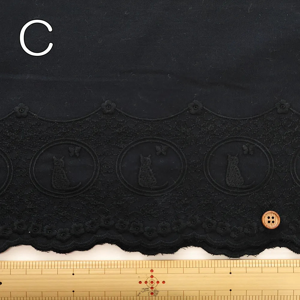 Made in China Cotton Cambric Scallop Lace Fabric -Cat - nomura tailor