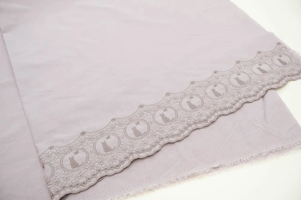Made in China Cotton Cambric Scallop Lace Fabric -Cat - nomura tailor