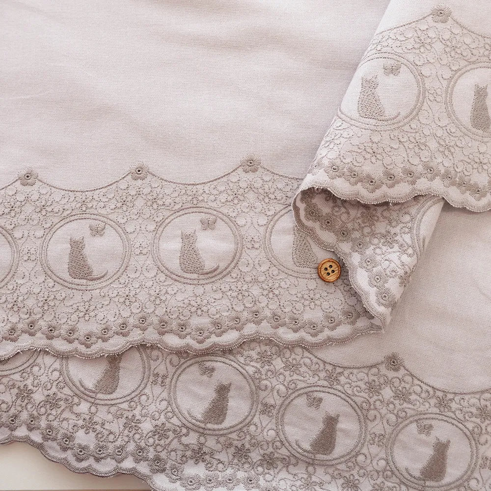 Made in China Cotton Cambric Scallop Lace Fabric -Cat - nomura tailor