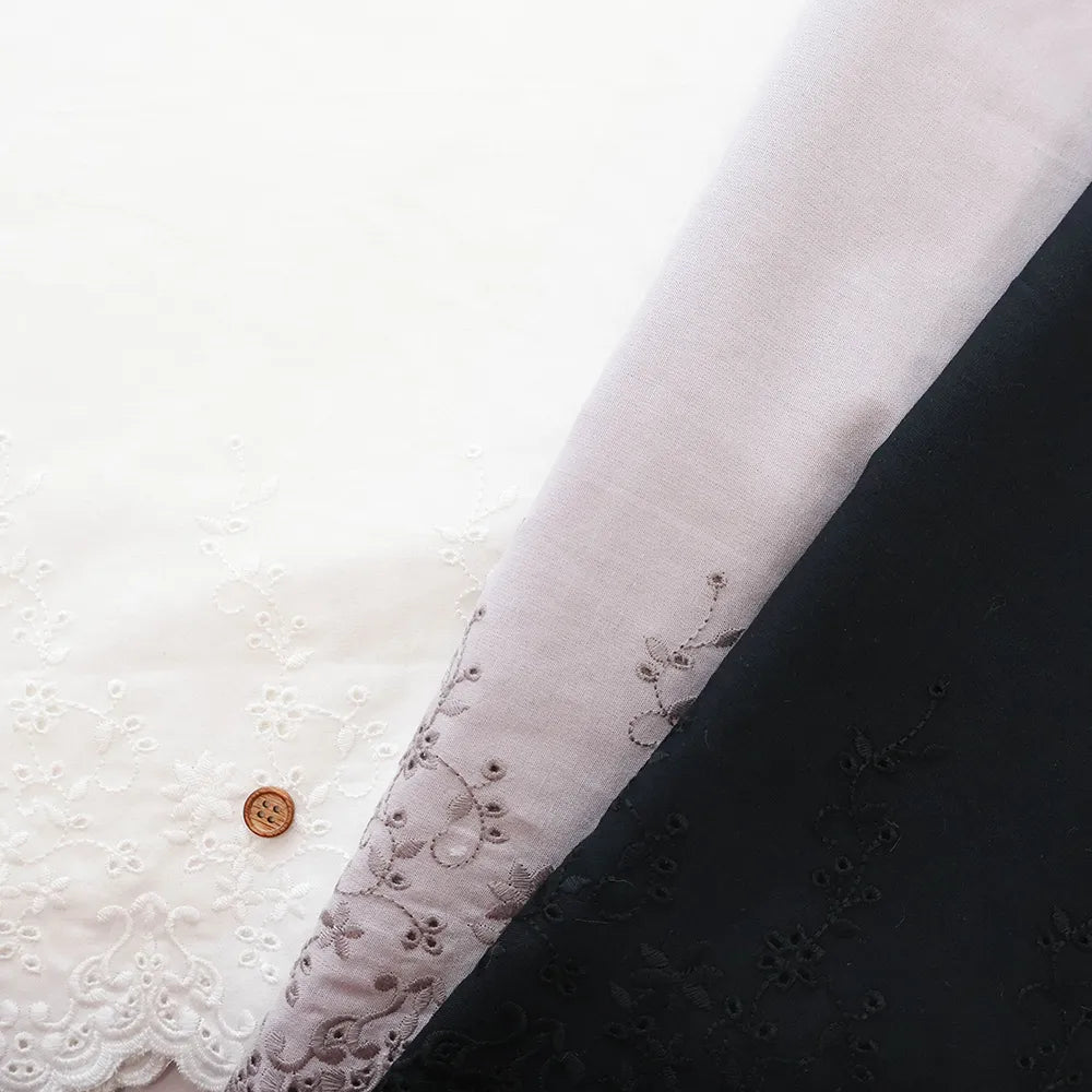 Made in China Cotton Cambric Scallop Lace Fabric - Flowers - nomura tailor