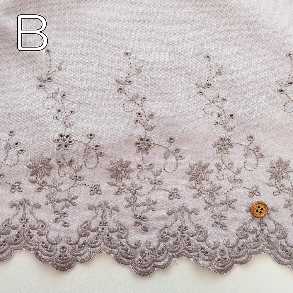 Made in China Cotton Cambric Scallop Lace Fabric - Flowers - nomura tailor