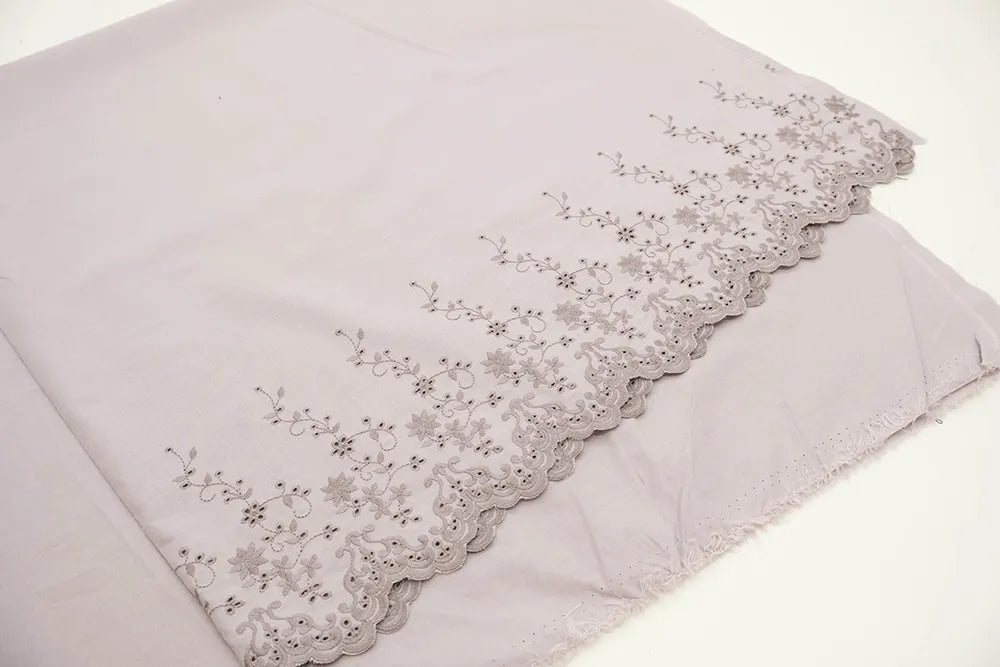 Made in China Cotton Cambric Scallop Lace Fabric - Flowers - nomura tailor