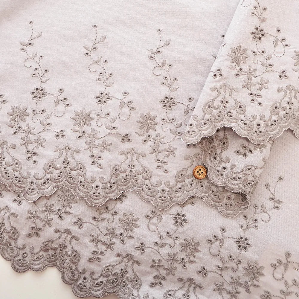Made in China Cotton Cambric Scallop Lace Fabric - Flowers - nomura tailor