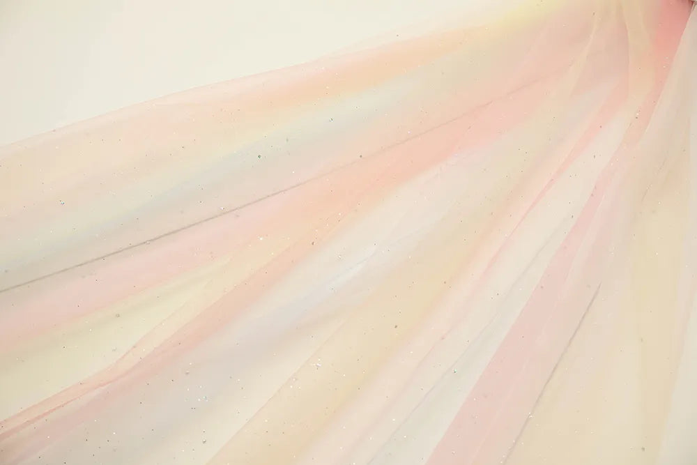 Made in China Made in China Nylon Rainbow Tulle Fabric - nomura tailor