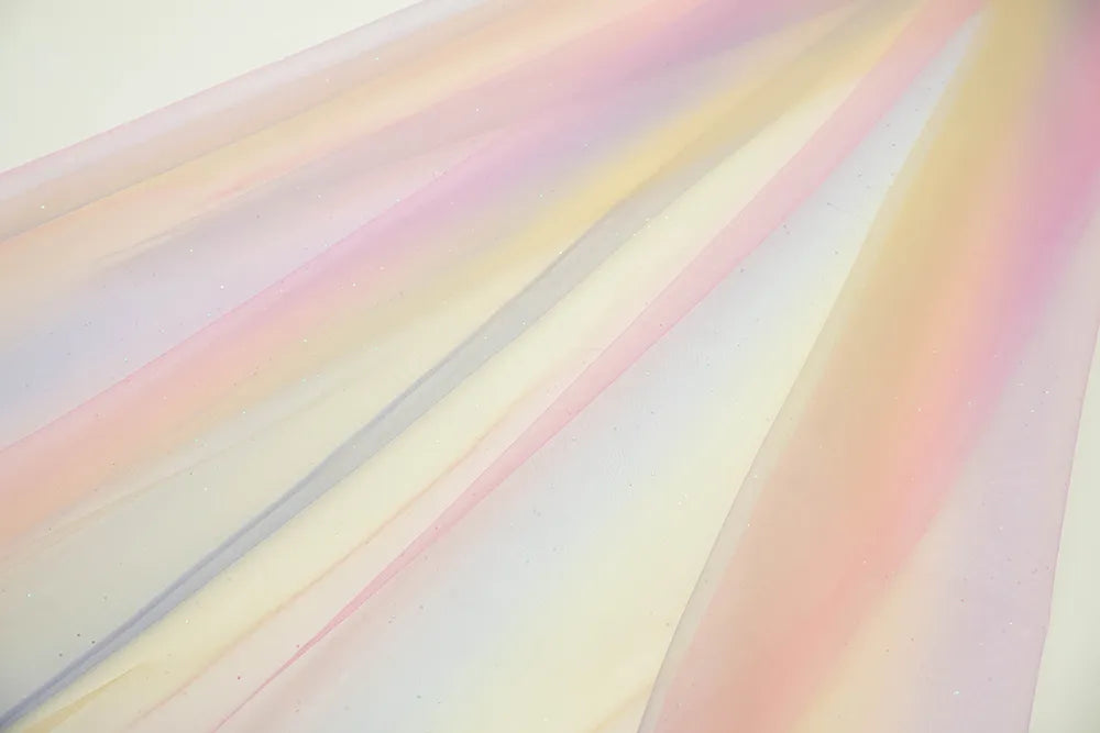 Made in China Made in China Nylon Rainbow Tulle Fabric - nomura tailor