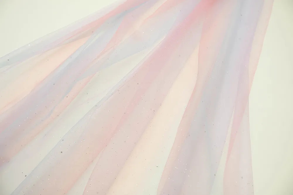 Made in China Made in China Nylon Rainbow Tulle Fabric - nomura tailor