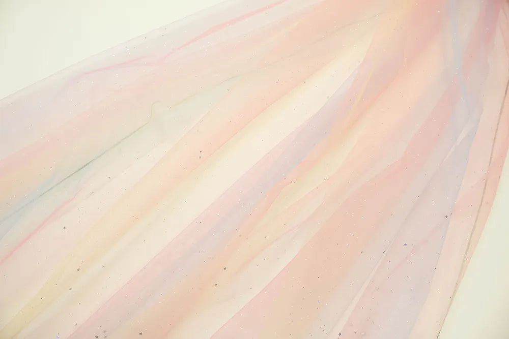 Made in China Made in China Nylon Rainbow Tulle Fabric - nomura tailor