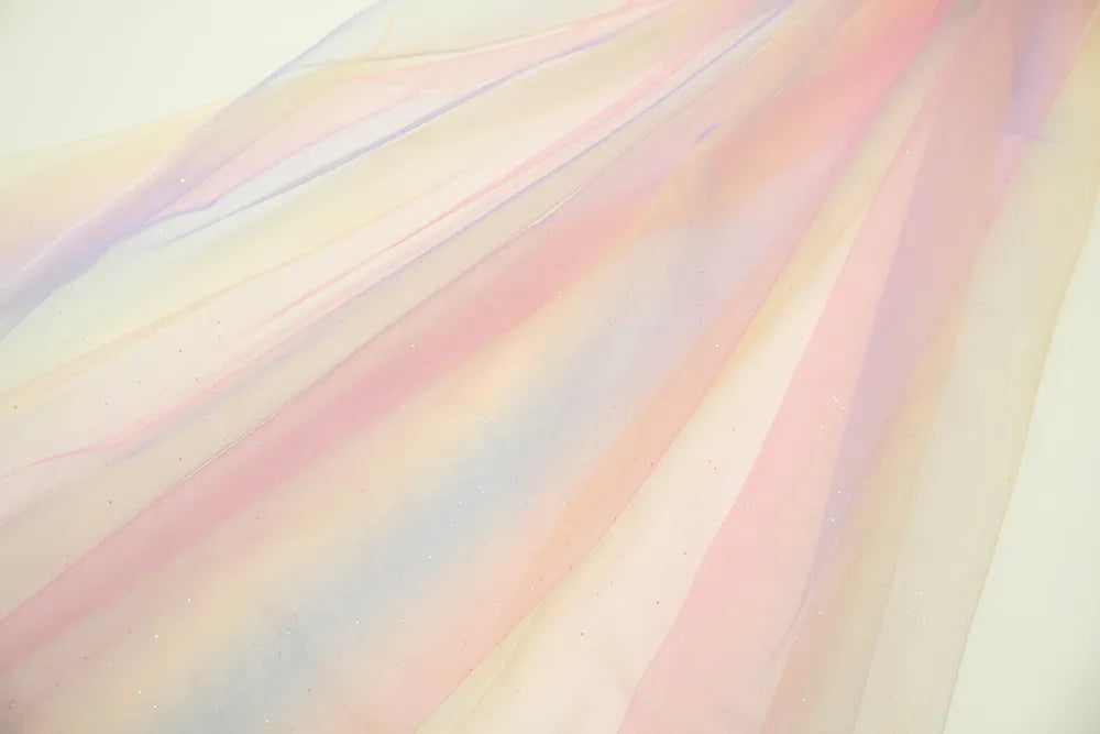 Made in China Made in China Nylon Rainbow Tulle Fabric - nomura tailor
