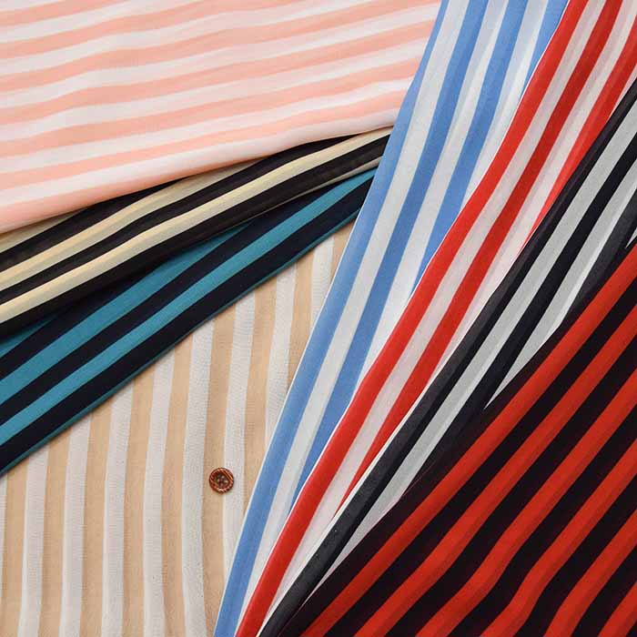 Polyester chiffon fabric Stripe - nomura tailor