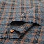 Wool Cotton Stretch Fabric - Check - nomura tailor