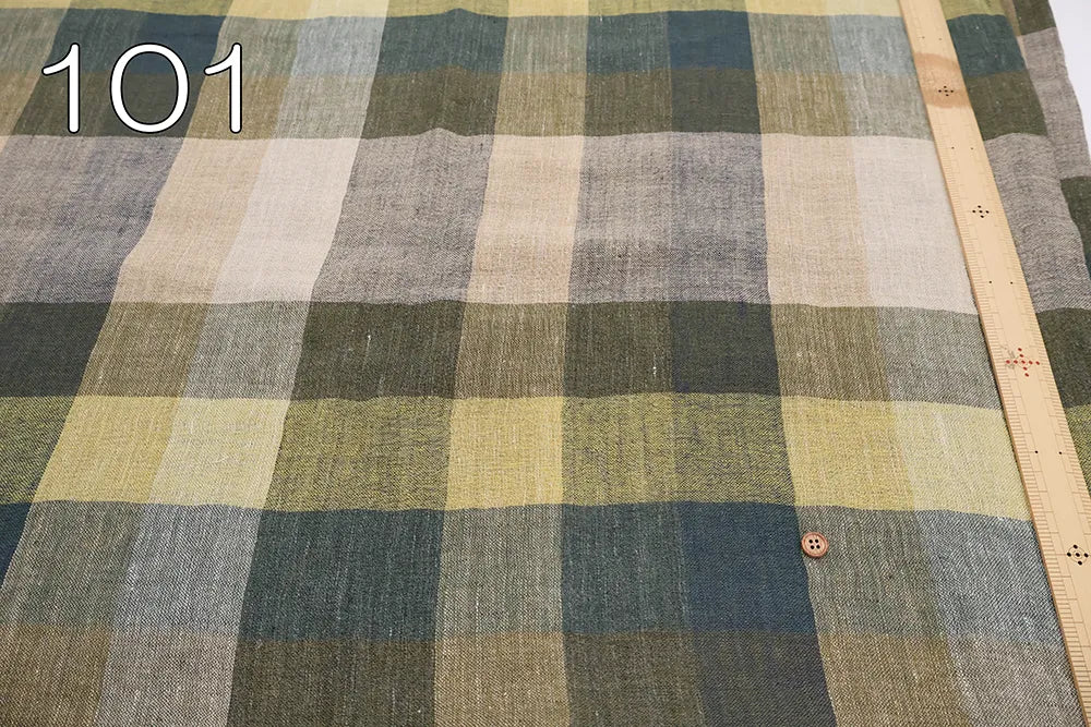 Yarn-dyed Linen Check Fabric - nomura tailor