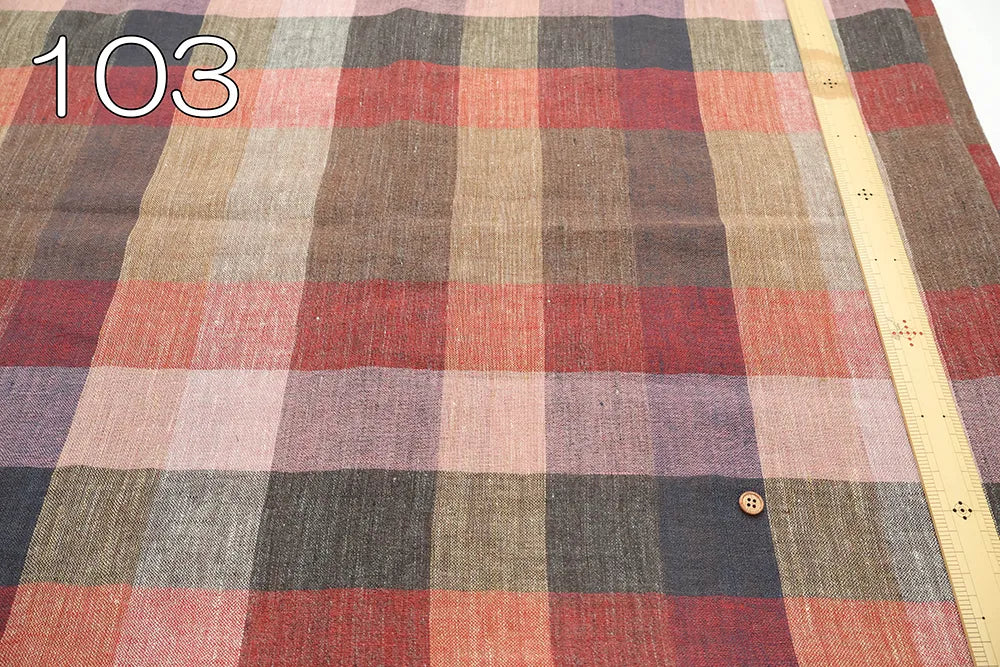 Yarn-dyed Linen Check Fabric - nomura tailor