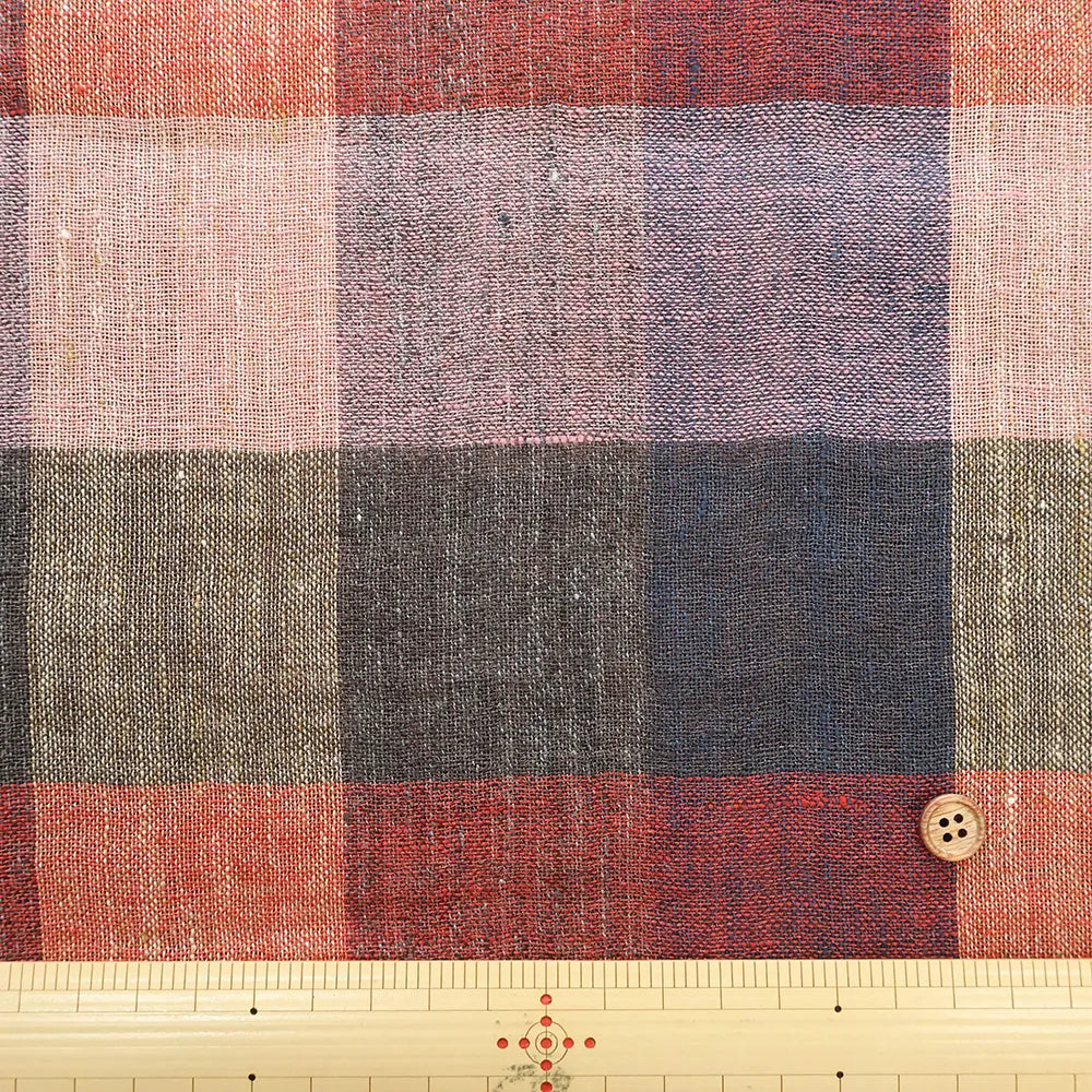 Yarn-dyed Linen Check Fabric - nomura tailor