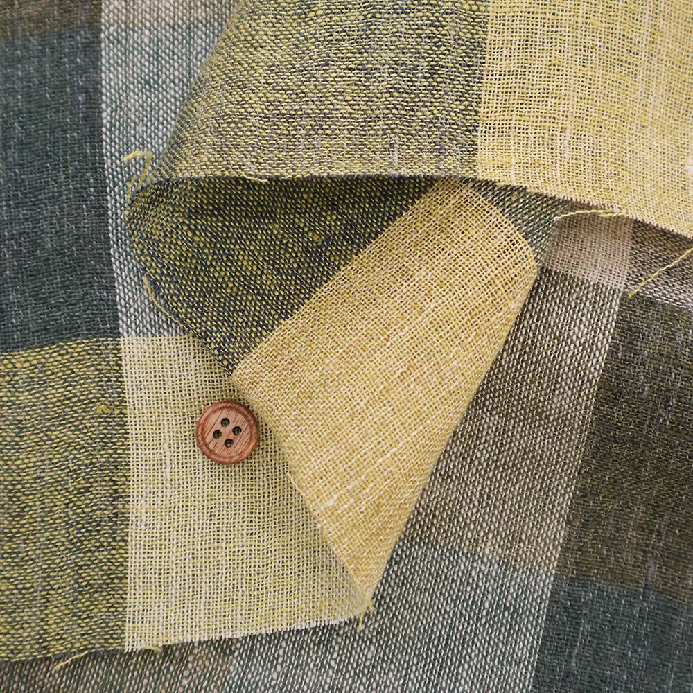 Yarn-dyed Linen Check Fabric - nomura tailor