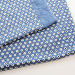 Cotton Indigo Light Denim Embroidery Lace Fabric - nomura tailor