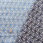 Cotton Indigo Light Denim Embroidery Lace Fabric - nomura tailor