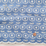 Cotton Indigo Light Denim Embroidery Lace Fabric - nomura tailor