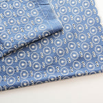 Cotton Indigo Light Denim Embroidery Lace Fabric - nomura tailor