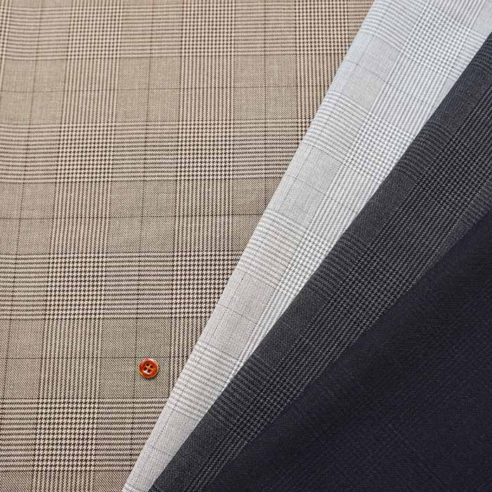 Linen and wool fabric Glen check - nomura tailor