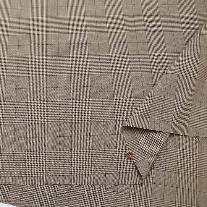 Linen and wool fabric Glen check - nomura tailor