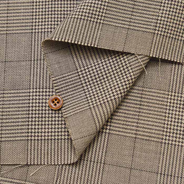 Linen and wool fabric Glen check - nomura tailor